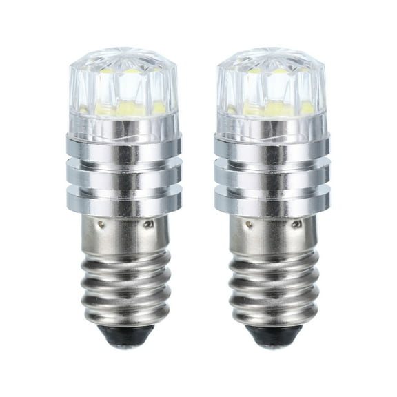 Uxcell 3V/0.12A E10 Mini LED Light Bulbs, 2Pcs Miniature Screw Bulbs White Light