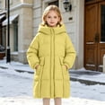 thumbnail image 4 of Hellosay Long Puffer Coat Girls Quilted Long Sleeve Hooded Jacket Winter Zip Up Tops Thick Casual Outwear with Pockets, 4 of 6