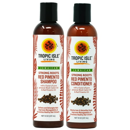 Tropic Isle Living Strong Roots w/Red Pimento Oil Shampoo + Conditioner 8oz