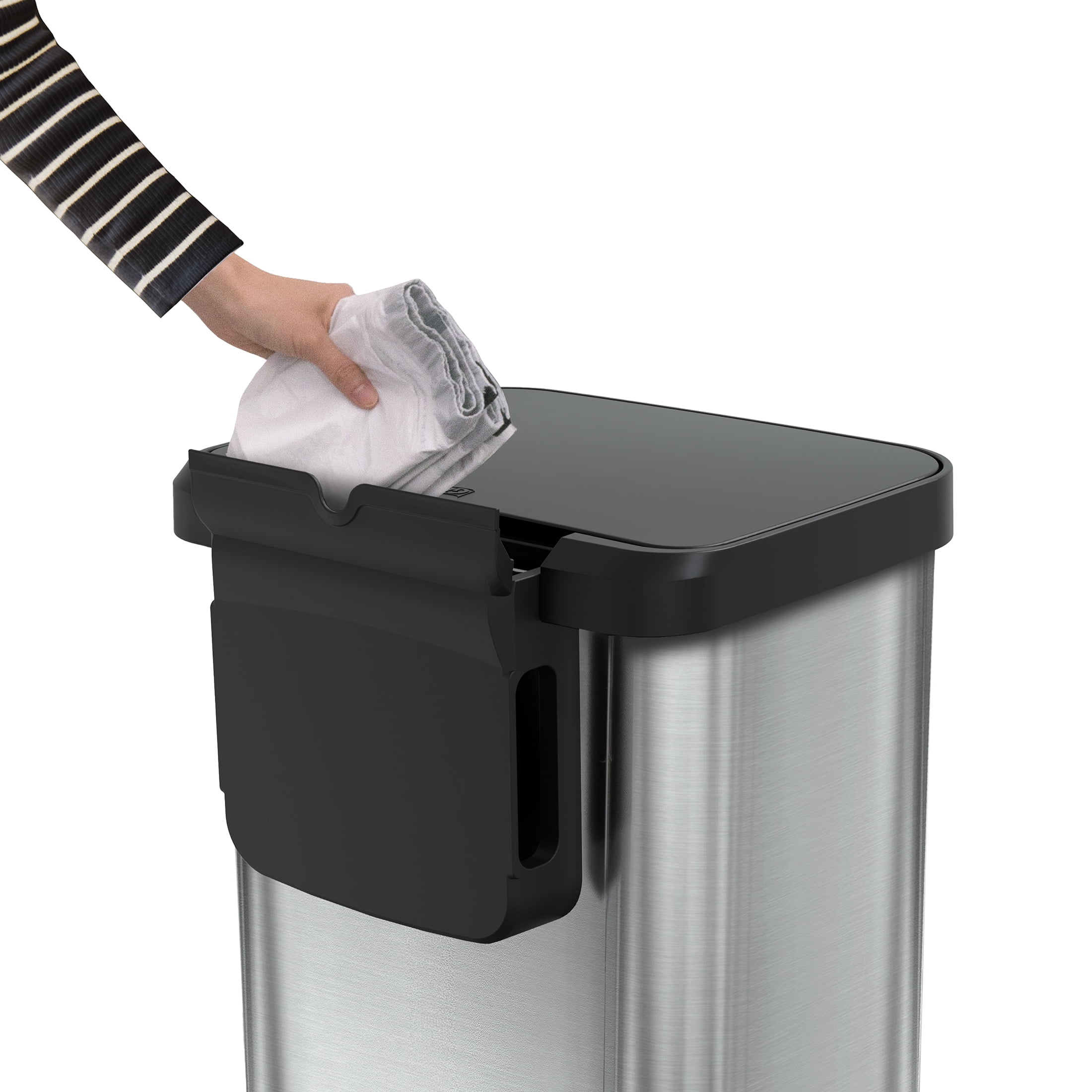 Glad 13g Stainless Steel Sensor Trash Can With Clorox Odor