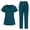 BN14-Dark Blue, variant on Women Scrubs Sets Stretch Tops With Pockets & Cargo Pants Jogger Nurse Work Uniform Quick Drying Workwear Dark Blue M
