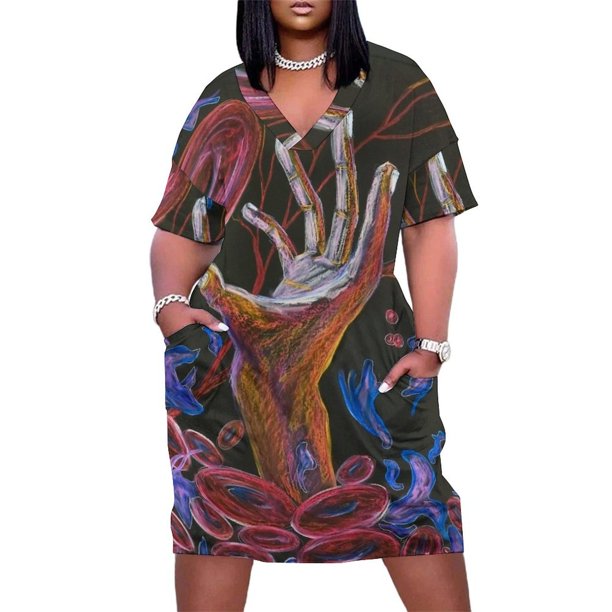 Concientización sobre el dolor de células falciformes - ESPERANZA vestido suelto con bolsillos vestidos para fiesta de bodas ropa vestido largo femenino