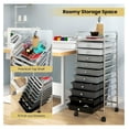thumbnail image 4 of 10-Drawer Storage Cart, 10 Drawer Trolley, Rolling Organizer Cart, Scrapbook Paper Organizer, Suitable for Office and School, Rolling Office Storage Tools (Black & Gray), 4 of 7