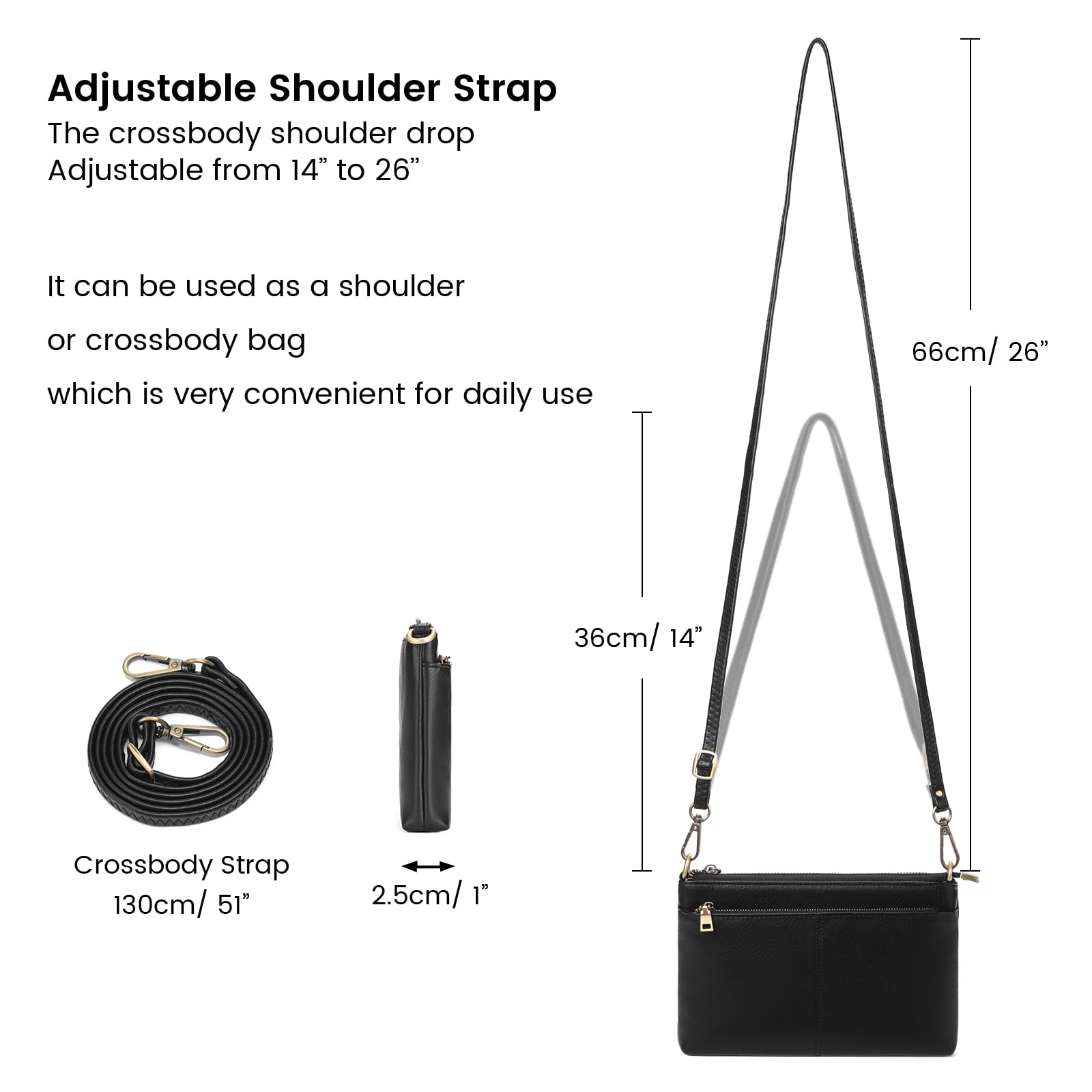SENDEFN Small Crossbody Bags for Women Trendy Clutch Purse PU Leather Shoulder Bags with Adjustable Strap