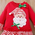 thumbnail image 5 of Afdoent Girls Clothing Set Themed Girls Long Sleeve Top And Flare Pants Outfit Christmas Striped Party Wear For Holiday Season 3-4 Years, 5 of 9