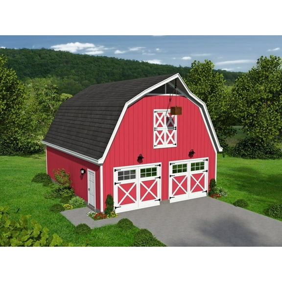 763-639: Garage Barn & outbuilding 0 Bed, 1 Bath Luxury Home Plan, 0 Sq Ft: Full Blueprints with License to Build by Home Plan Marketplace - Lesuto