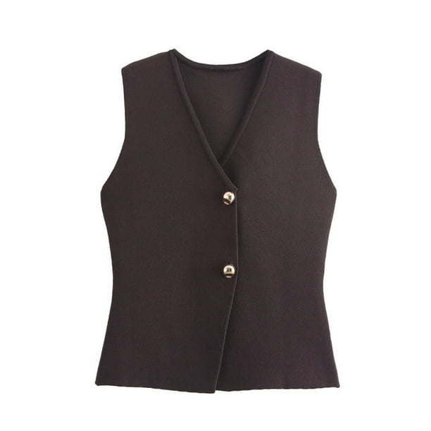 mfyjkho Camisetas Sin Mangas, Blusa Informal De Manga Corta Con Cuello En V, Sin Mangas Y Color Liso Para Mujer Tops Elegantes Para Mujer M