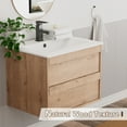 thumbnail image 6 of 24" Wall mounted Bathroom Vanity with Ceramic Top, Wood Tune Floating Cabinet, 6 of 7