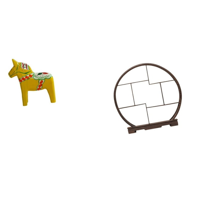 Expositor De Esculturas De Caballo Sueco Dalecarlian, Organizador De Figuras Coleccionables, Estante Antiguo Para Decoración De Estanterías De Oficina En Casa.