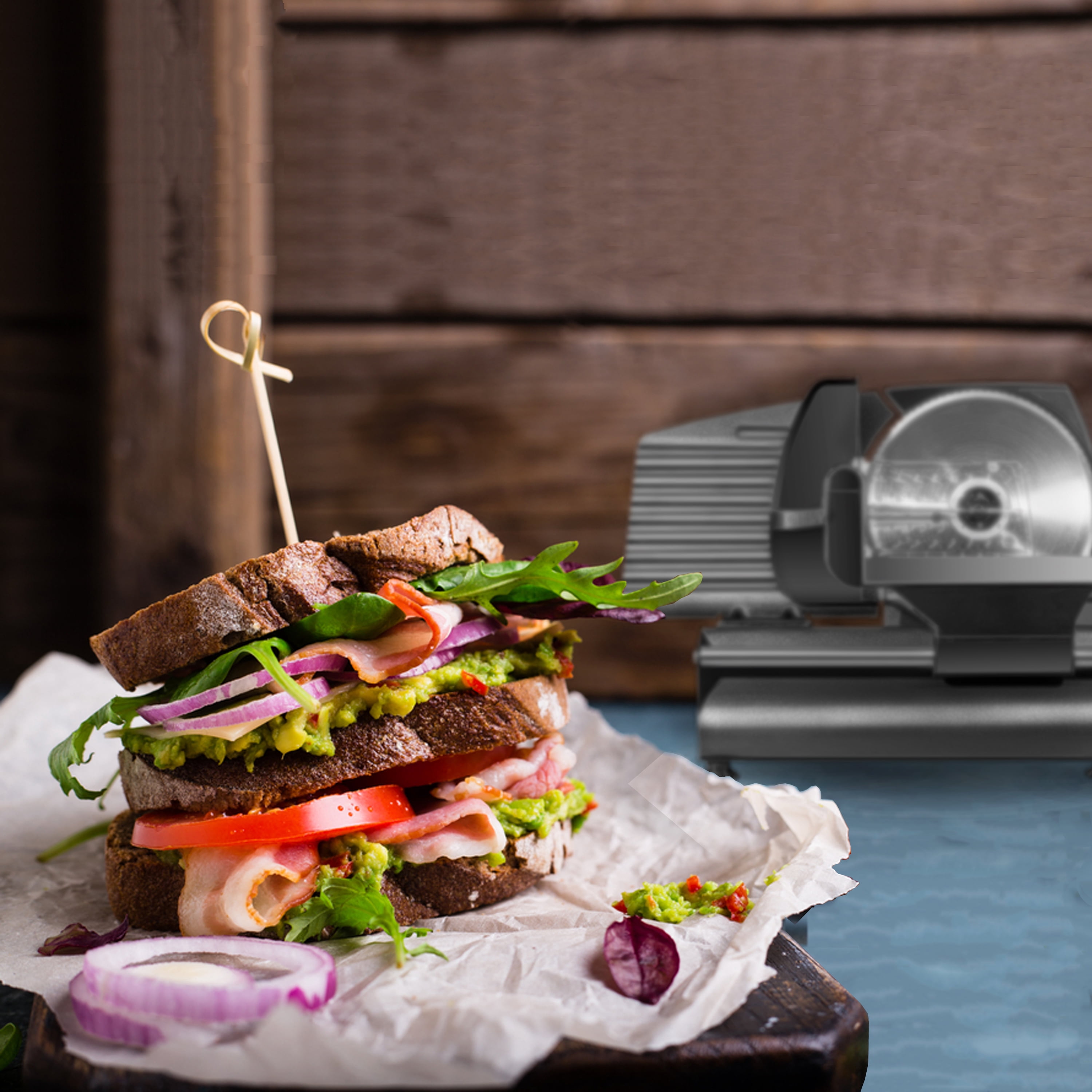 Chefman Electric Deli & Food Slicer w/ Adjustable Stainless Steel Blade - Black