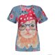thumbnail image 3 of Pntutb Camiseta de manga corta suelta de una pieza con estampado de gato lindo y sexy para mujer Pntutb Pntutb-3795, 3 of 9