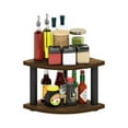thumbnail image 3 of Furinno Turn-N-Tube 2-Tier Corner Countertop Organizer Shelf, Amber Pine/Black, 3 of 6