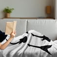 thumbnail image 3 of Rock Music Soft Flannel Fleece Blanket, Various Guitar Silhouettes Acoustic Electronic Bass Abstract String Instruments, Cozy Plush for Indoor and Outdoor Use, 70" x 90", Black White, by Ambesonne, 3 of 5