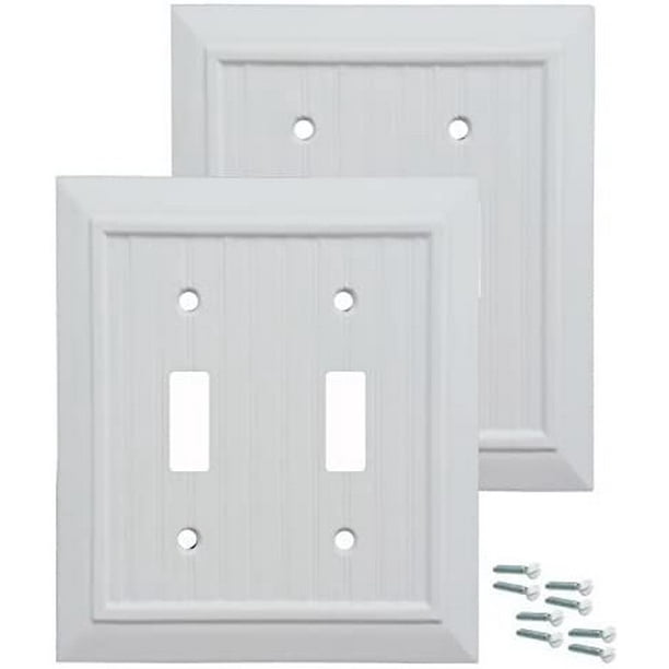 Pack Of 2 Wall Plate Outlet Switch Covers By Sleeklighting Classic Beadborad Wall Plates Variety Of Styles Decorator Duplex Toggle Blank Amp Combo