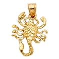 thumbnail image 2 of Wellingsale 14K Yellow Gold Polished Diamond Cut Ornate Scorpion Wildlife Pendant, 2 of 4