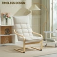 thumbnail image 4 of HOMCOM Fauteuil Moderne, Fauteuil d'Appoint Rembourré avec Pied Courbé Crème, 4 of 10