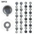 thumbnail image 4 of 50pcs Gray Hinged Plastic Clips Screw Fold Cover 4mm for Auto Car Decor, 4 of 8