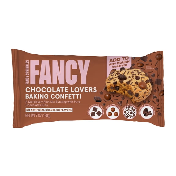 Fancy Sprinkles Chocolate Lovers Baking Confetti with Sprinkles and Chocolate Pieces, 7 oz Bag