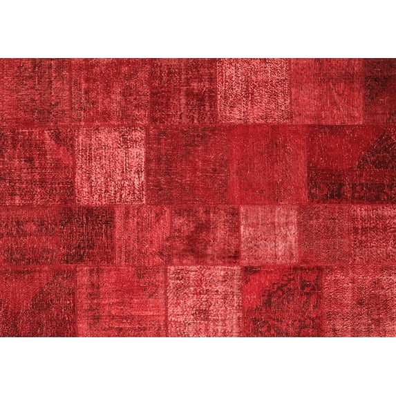 Ahgly Company Indoor Rectangle Patchwork Red Transitional Area Rugs, 8' x 10'
