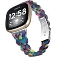 thumbnail image 2 of Bracelet de Montre en Résine Compatible pour Fitbit Versa 4/Versa 3/Sense 2/Sense, Bracelets de Remplacement, Sangle de Poignet Ajustable avec Boucle en Métal et Acier Inoxydable pour Fitbit Sense 2/Versa 4 pour Femmes Hommes, 2 of 7