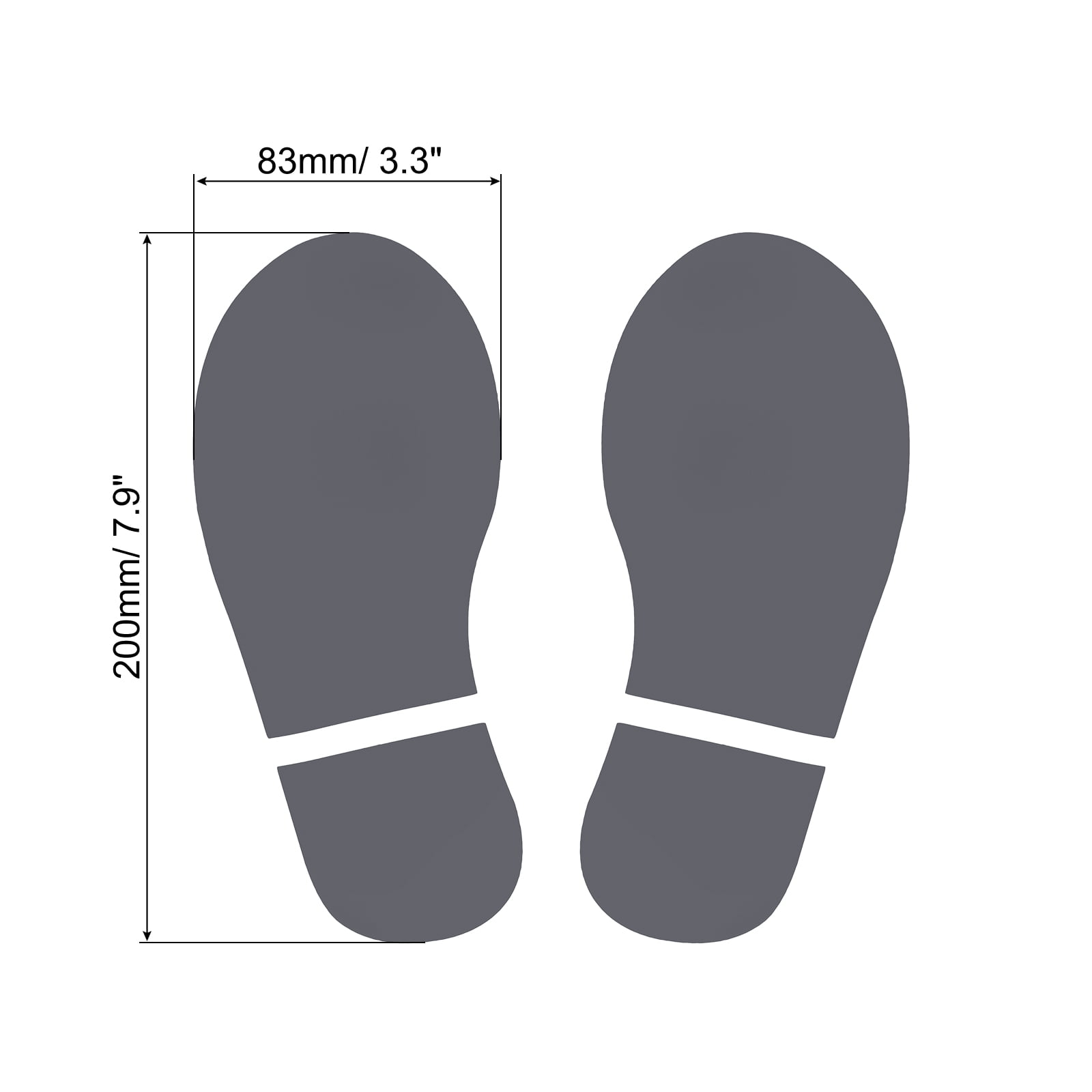 Unique Bargains Footprint Sticker Shoes Decal Sign for Class Decor Dark Gray 8x3.3"