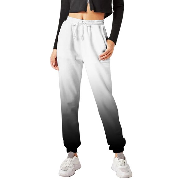pxiakgy women pocket trouser sweatpants printed comfy high waisted workout casual joggers pants black   l