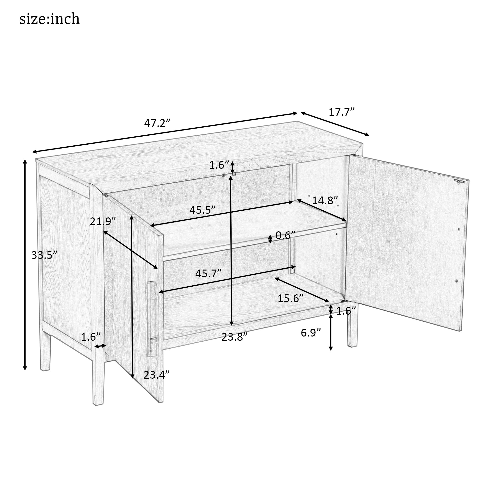 Aukfa Wood Accent Cabinets with Doors,Buffet Storage Cabinet for Hallway, Entryway, Living Room,Espresso