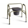 Medline Heavy Duty Steel Extra-Wide Bariatric Bedside Commode, 24" Width, 650lb Weight Capacity, Dark Grey