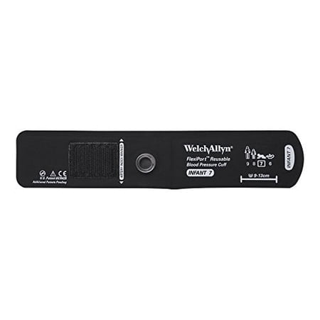 Welch Allyn REUSE-07 FlexiPort Reuseable Blood Pressure Cuffs with No Tubes or Connector, Raw Cuff, Infant, Size 7