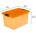 thumbnail image 2 of Sterilite Orange 64 Qt Latching Plastic Storage Box Container Tote, 18 Pack, 2 of 5