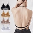 thumbnail image 2 of 0041 Sujetador de encaje completo sexy sin espalda grande sin aros Copa triangular Ropa interior cómoda y transpirable para la espalda, 2 of 6