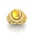 thumbnail image 2 of Shree Jewelrs Original Certified Natural Yellow Sapphire (Pukhraj) Ring - 7.25 Carat Certified Handcrafted Ring Jupiter Ring, PANCHDHATU Gold Plated Ring for Men and Women, 2 of 5