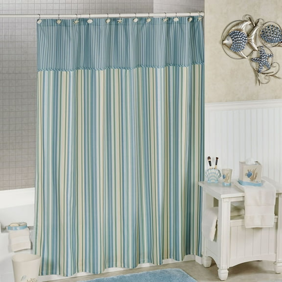 Clearwater Coastal Striped Shower Curtain 72 x 72 Curtain 72 x 72