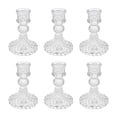 thumbnail image 1 of Juego de 6 Candelabros de Cristal, Candelabros Cónicos de Diamante Transparente para Centros de Mesa, Decoraciones del Hogar, 1 of 5