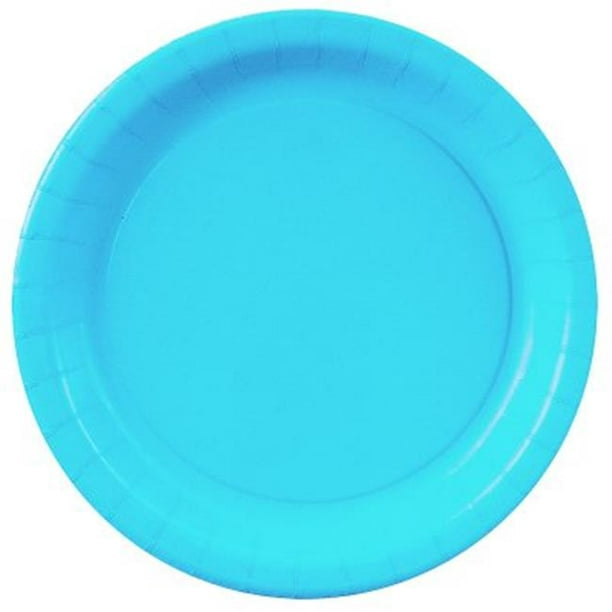 Creative Converting 234034 Assiettes à Dessert en Papier Bleu-Turquoise Bermuda