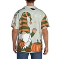 thumbnail image 5 of Cauagu Gnome Holding A Pumpkin Men's Short Sleeve Button Down Hawaiian Shirt for Men Bowling Shirts Casual Summer Beach Shirt,Small, 5 of 6