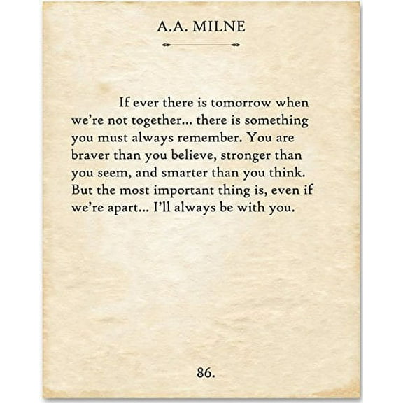 A.A. Milne - If There Ever Is Tomorrow. - 11x14 Unframed Typography Book Page Print - Great Gift for Book Lovers