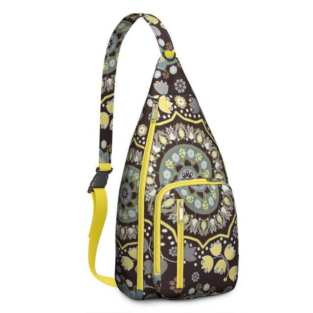 Chic Paisley Sling Backpack - Exotic Colorful Pattern Shoulder Bag, Fashionable Anti-Theft Pack for Commuters