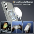 thumbnail image 4 of Asuwish Phone Case for Samsung Galaxy S23 Plus S23+ 5G Tempered Glass Screen Protector Magnetic Folding Stand Frosted Translucent Rugged Shockproof Protective Cell Cover SM-S916U 6.6 Women Men Grey, 4 of 7