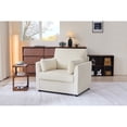 thumbnail image 2 of Leumius Corduroy Accent Chair, Modern Upholstered Single Sofa Armchair with 2 Pillows and Side Storage Pockets,Comfy Oversized Reading Chair for Living Room, Bedroom, Apartment,Beige, 2 of 12