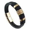 thumbnail image 6 of Anvazise Bracelet Personality Double Layer Braided Punk Style Retro Magnetic Buckle Men Bracelet for Daily Wear Black, 6 of 13