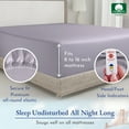 thumbnail image 3 of California Design Den Double Fitted Sheet Only, Softest 400 Thread Count 100% Cotton Sateen, Deep Pocket, All-Around Elastic, Side Indicators - Lavender Gray, 3 of 7