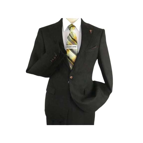 Men Wessi by J.Valintin Turkey Flannel Jacket Peak Lapel One Button 10-01 Black