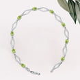 thumbnail image 6 of SZUL Women's Peridot and Natural Diamond Star Link Bracelet in .925 Sterling Silver, 6 of 7