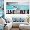 thumbnail image 1 of Old Bridge into Mexico Waterfall - Seashore Canvas Art Print, 1 of 3
