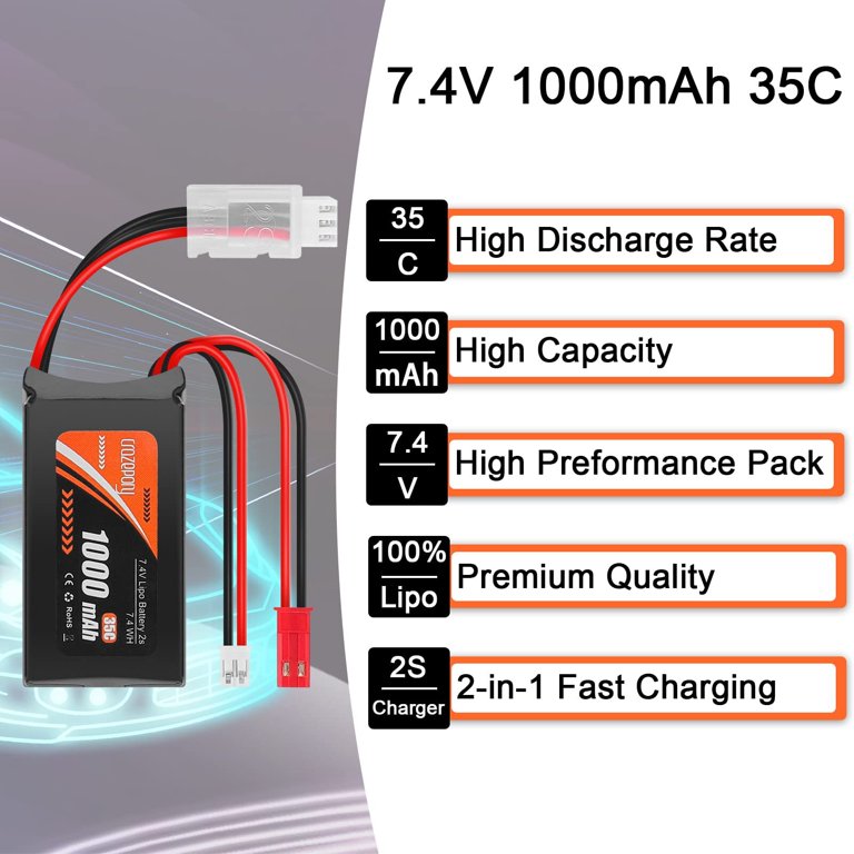 Caricabatterie Bilanciere LiPo 2 In 1 7,4V Con Indicatore Luce – Per Auto RC Wltoys E Modellismo - Foto 4