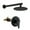 Matte Black, variant on Boyel Living 8 in. Wall Mount Fixed Shower Head for Barthroom 1 Spray Patterns with 2.1 GPM with Valve Included in Matte Black