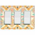 thumbnail image 1 of Metal Light Switch Plate Outlet Cover Ethnic Aztec Tribal Pattern Yellow SFR063, 1 of 13