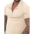 thumbnail image 3 of DYMADE Men's Casual Zipper Lapel Short Sleeve Top Shorts Sports Suit, 3 of 4