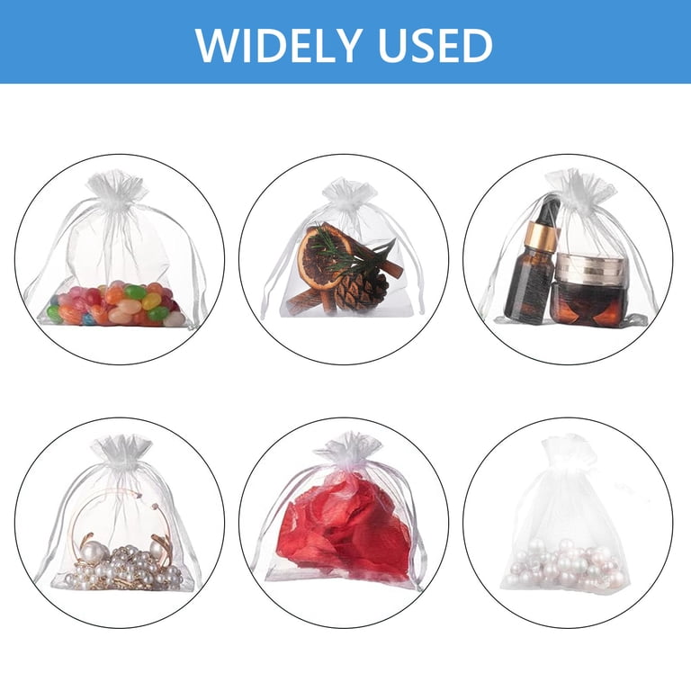 Tripumer Organza Drawstring Pouches, 200-Piece Small Gift Bags photo 6